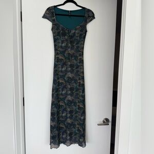 MOVING SALE: Teal Paisley Maxi Dress